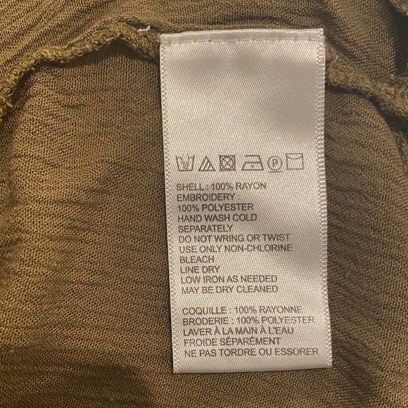 UO Ecote Bali Embroidered Tank Green Size S - Picture 7 of 8